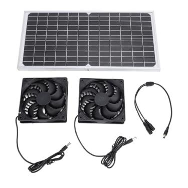 Imagem de Ventilador Movido a Energia Solar, Kit de Ventilador de Ventilação Dupla de Painel Solar, Exaustor Externo para Estufas de Galinheiros