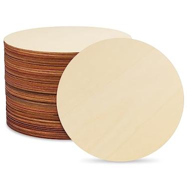 Imagem de GNIEMCKIN 50 Peças de Círculos de Madeira de 7,9", Espessura de 0,1" / 2,5 Mm, Peças Redondas de Madeira Inacabadas, Círculos de Madeira Compensada, Discos de Madeira Inacabados pa (50 Pcs 7,9 Polegad