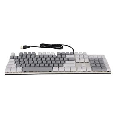 Imagem de Teclado Hanical RGB de 104 Teclas Com Interruptores E-Teclado à Prova de Desgaste, Arranhões, USB Gaming Em E E AY (Cinza branco)