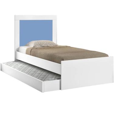 Imagem de Cama Luara Solteiro COM Cama Auxiliar Cambel Cor Branco/Azul