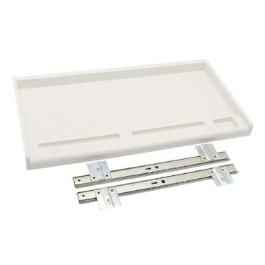 Imagem de MERIGLARE Sob a mesa PC PC Draward Bandejas de compasso de mesa de compasso para salvar o espaço de poupança e puxe o organizador do teclado de 51,5x27cm, White 27mm W Rail