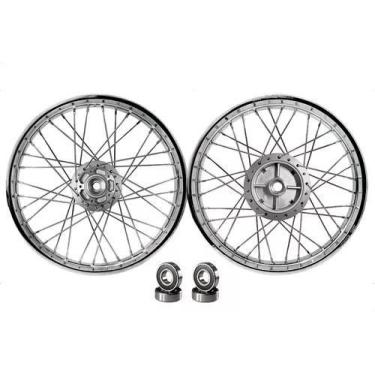 Imagem de Par Aro Roda 4mm Cg Fan Titan 150 Freio Á Disco com Rolamentos - Fabre