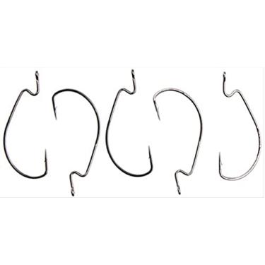 Imagem de Mustad UltraPoint Ultra Lock Gancho de plástico macio de lacuna larga com haste especial de curva Z (pacote com 5), níquel preto, 2/0, 38105NP-BN-2/0-5U