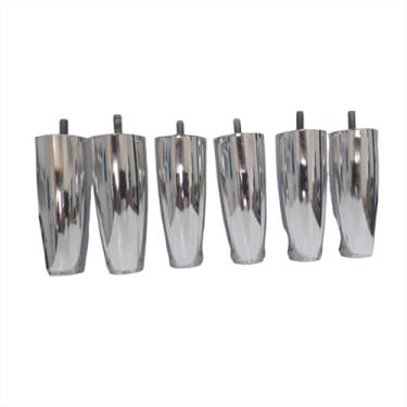 Imagem de Kit Pes Para Cama Box Todos os Modelos Com 15 Unidades Cônico Cor Metalizado Com 12cm de Altura Material Resistente Politileno nao Danifica o Piso Rosca Universal medida Padrao 5/16