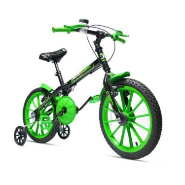 Imagem de Bicicleta Bike Infantil Aro 16 Ravok com Rodinhas 3 a 7 Anos, Verde