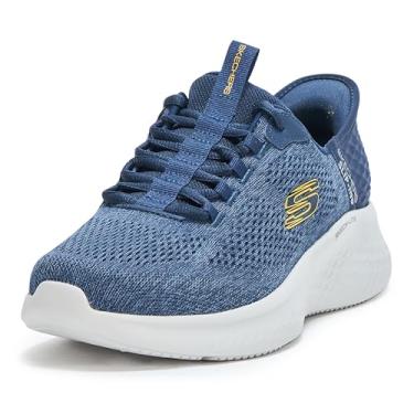 Imagem de Skechers Tênis masculino Skech-lite Pro Primebase Hands Free Slip-in, Azul marinho/limão, 7 Wide