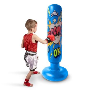 Imagem de Baiao Saco de pancadas para crianças, saco de pancadas inflável para crianças de 3 a 12 anos, equipamento de boxe para crianças e adultos, Natal, presentes de aniversário, saco de pancadas, karatê,