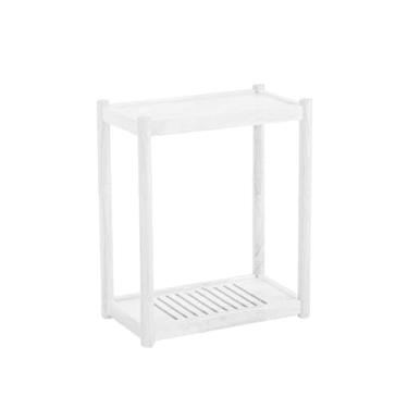 Imagem de Suporte para CPU Suporte móvel para cpu de 2 camadas, torre de madeira para pc com rodízios invisíveis, suporte de chão para pc, caixa principal para escritório doméstico Suporte para CPU(Branco,Grand