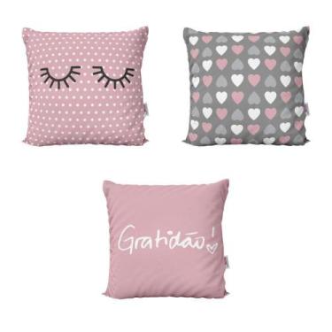 Imagem de Almofadas Decorativas Rosa Gratidão Cílios Para Sofá 40x40 - Novadecor