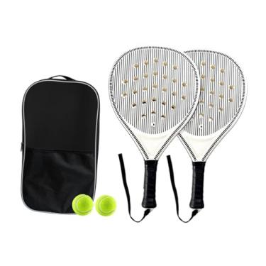 Imagem de simhoa Padel Racket Carbon Fiber Surface com EVA espuma núcleo de espuma raquete de tênis leve para crianças adultos, 2 Rackets W Ball Bag