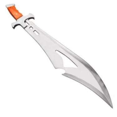 Imagem de Facão Artesanal para Camping, Pesca e Caça, Lâmina em Aço, com Bainha