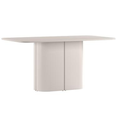 Imagem de Mesa De Jantar 6 Lugares Retangular Tampo Vidro Verbena N01 Off White - Lyam Decor