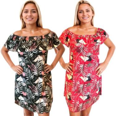 Imagem de Kit 2 Vestido Ciganinha Básico Estampado Soltinho Verão - Felicity, Es