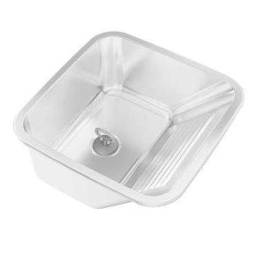 Imagem de Tanque para Lavanderia em Aço Inox de Embutir 25 Litros Acetinado GhelPlus Aço Inox