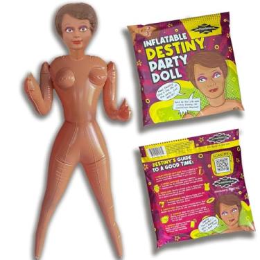 Imagem de merrimix | 59" Inflatable Blow Up Doll Gag Gifts for Men Women Bachelor Bachelorette Party Favors and Decorations | Funny Surprise Gift for Adults (Destiny in Packaging)