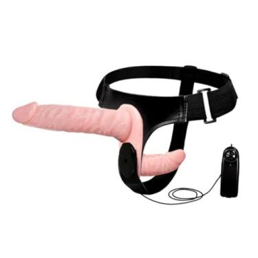 Imagem de Cinta Peniana Com Plug Vaginal E Vibração Multivelocidades Ajustável, Tédio, Prazer Duplo Fetiches