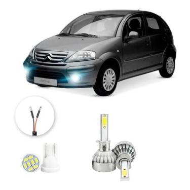 Imagem de Lampada Farol Milha Led Citroen C3 2009 A 2012 H1 20000lm - V10, Branc