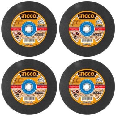 Imagem de Kit 4 unidades - ingco disco de corte para metal 14 pol (355mm x 3.0mm