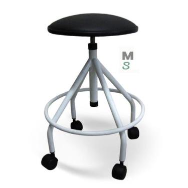 Imagem de Mocho Giratório Hospital Laboratório Com Rodízios Esmaltado - SaúdeMóv