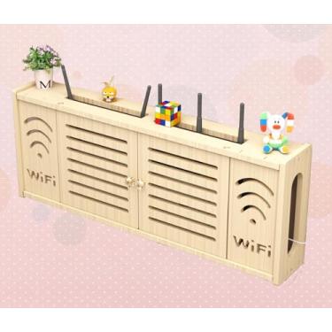 Imagem de Roteador WiFi caixa oculta router caixa de armazenamento montada na parede suporte para router suspenso caixa WiFi armazenamento na parede, C - 71 x 28 cm