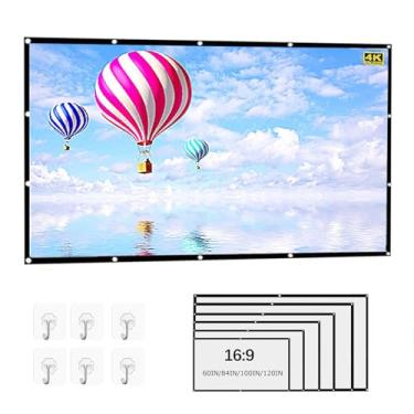 Imagem de Tela de projetor 16:9 HD dobrável Home Theater interno e externo 16:9 polegadas /72 polegadas/84 polegadas/100 polegadas/120 polegadas tela de projeção portátil (72 pol, espessura) (120 pol de