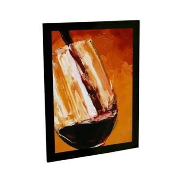 Imagem de Quadro Decorativo Bebida Vinho Pintura Marrom Decoração Quarto Sala