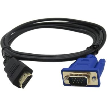 Imagem de Cabo de conexão HDMI macho para VGA macho atualizado 2025 1080p conversor de vídeo cabo adaptador para PC DVD Player 1080p HDTV, 1,8 m, banhado a ouro