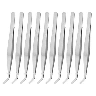 Imagem de Tweezer de aço inoxidável Ferramentas de Nippers curvas Ideal para jardinagem e plantas de aquário feitas de aço inoxidável de qualidade 10pcs Conjunto