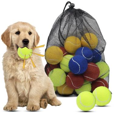 Imagem de Bolas de tênis para cães Magicorange, pacote com 20, 6,35 cm, flutuantes, Squeaky