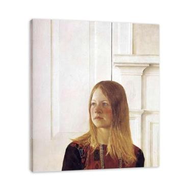 Imagem de LKXGRRSFG Impressão em tela Young Andrew Wyeth - Arte de realismo americano, pintura em aquarela e têmpera de ovo para decoração de casa 20 x 24 cm