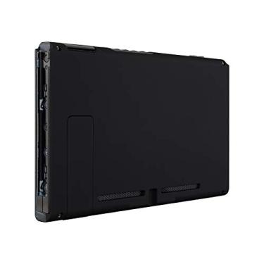 Imagem de EXtremeRate Console placa traseira DIY capa de reposição para console Nintendo Switch com suporte – JoyCon Shell não incluído, Preto, Console Back Plate
