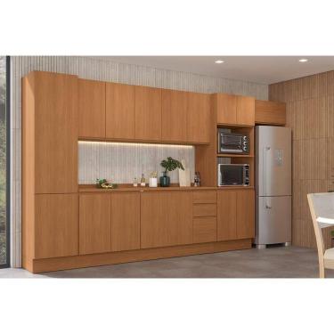 Imagem de Kit de Cozinha Completa 9 Peças Ciela (3Aéreos+2Balcões+1Paneleiro+1TorreQuente+2Complementos) C9P64 Canela - Kappesberg