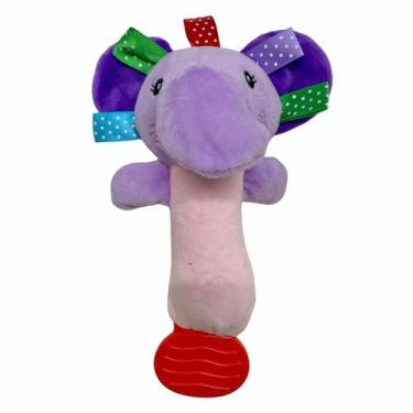 Imagem de Chocalho com Mordedor e Buzina Bichinho Pelúcia Bebê Pimpolho - Mundo 