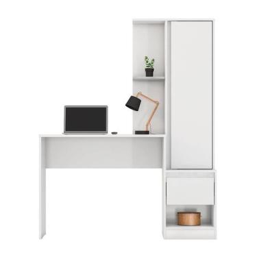 Imagem de Escrivaninha com Armário Morada 1 PT 1 GV Branca - Demóbile, Branco