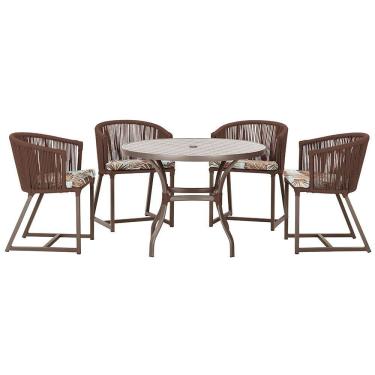 Imagem de Mesa com 4 Cadeiras de Jantar Roma 100cm e Noronha em Aluminío