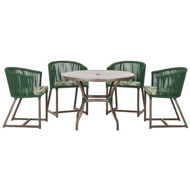 Imagem de Mesa com 4 Cadeiras de Jantar Roma 100cm e Noronha em Aluminío