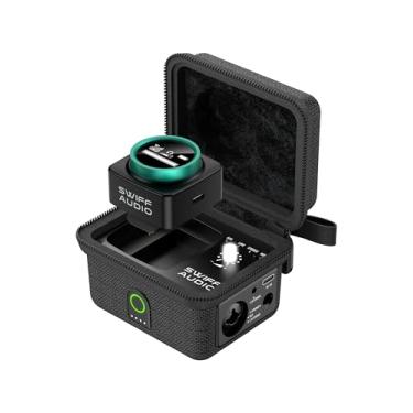 Imagem de Sistema de monitor intra-auricular sem fio, sistema de monitoramento intra-auricular estéreo de 5,8 GHz com receptor de tela de LED e transmissor de estojo de carregamento microfone CUE integrado