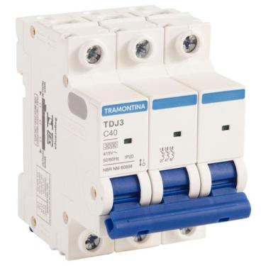 Imagem de Disjuntor 40A 3 Polos Curva C 3Ka TDJ3 DIN Tramontina