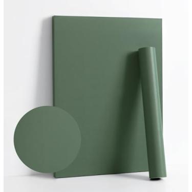 Imagem de Dimoon Papel de parede verde descascar e colar de 66 x 43 cm, papel de parede autoadesivo moderno, removível, adequado para locatário, texturizado, cor sólida, prateleira, armário, rolo de vinil (236