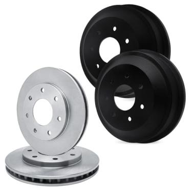 Imagem de R1 Concepts Conjunto de rotor e tambor de freio a disco dianteiro e traseiro Ford F-250, F-250 HD, F-150 Heritage, F-150 Heritage, F-150