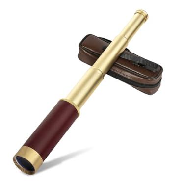 Imagem de Telescópio pirata, 25 x 76 cm com zoom, monóculo vintage, portátil, dobrável, monóculo portátil, espião de latão para observação de pássaros