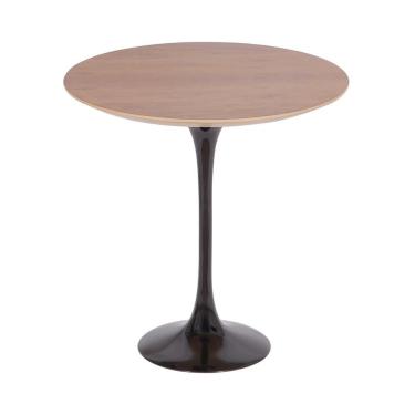 Imagem de Mesa Saarinen Lateral Oval Imbuia 57x38cm - Base Preta
