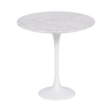 Imagem de Mesa Saarinen Lateral Carrara 51cm - Base Branca