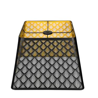 Imagem de ALUCSET Abajures Quadrados Médios, Abajur De Metal Com Padrão Setas Para Mesa E Luminária Chão, 9 X 12 8,8", Aranha (Preto/Dourado)