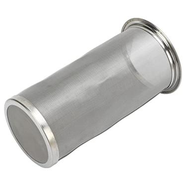 Imagem de Akozon 304 Funil de Filtro de Jarra de Aço Inoxidável - Filtro de café e Suco de Malha Circular Com Selo de Silicone Branco - Ferramenta de Filtragem de Bebida Durável (8 * 15cm)