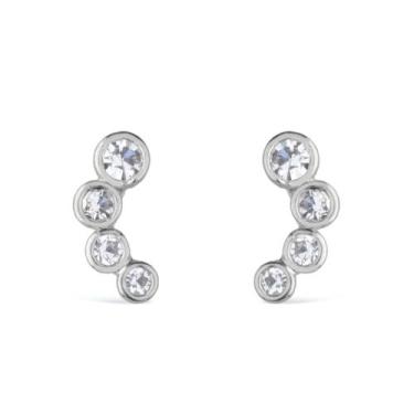 Imagem de Brinco Prateado Com 4 Pontos De Luz Em Zircônia - Aurearosa