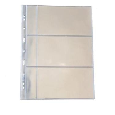 Imagem de 10 Folhas Plástico Cédula Acetato 3 Divisões C/Porta - 3Bzn