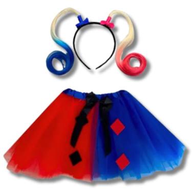 Imagem de Fantasia Infantil Alerquina Palhaça Carnaval, Conjunto Completo para Meninas