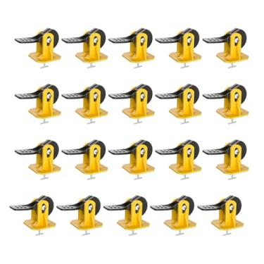 Imagem de Ioensy Kit de 20 peças de de nivelamento de pisos e paredes, ferramentas de construção, localizador, substituível, ajustadores planos de cerâmica, Amarelo