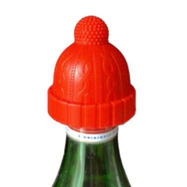 Imagem de Tampa para Garrafa de Silicone Macio Universal formato de Gorro - para Garrafas de Vidro Cor: Vermelho
